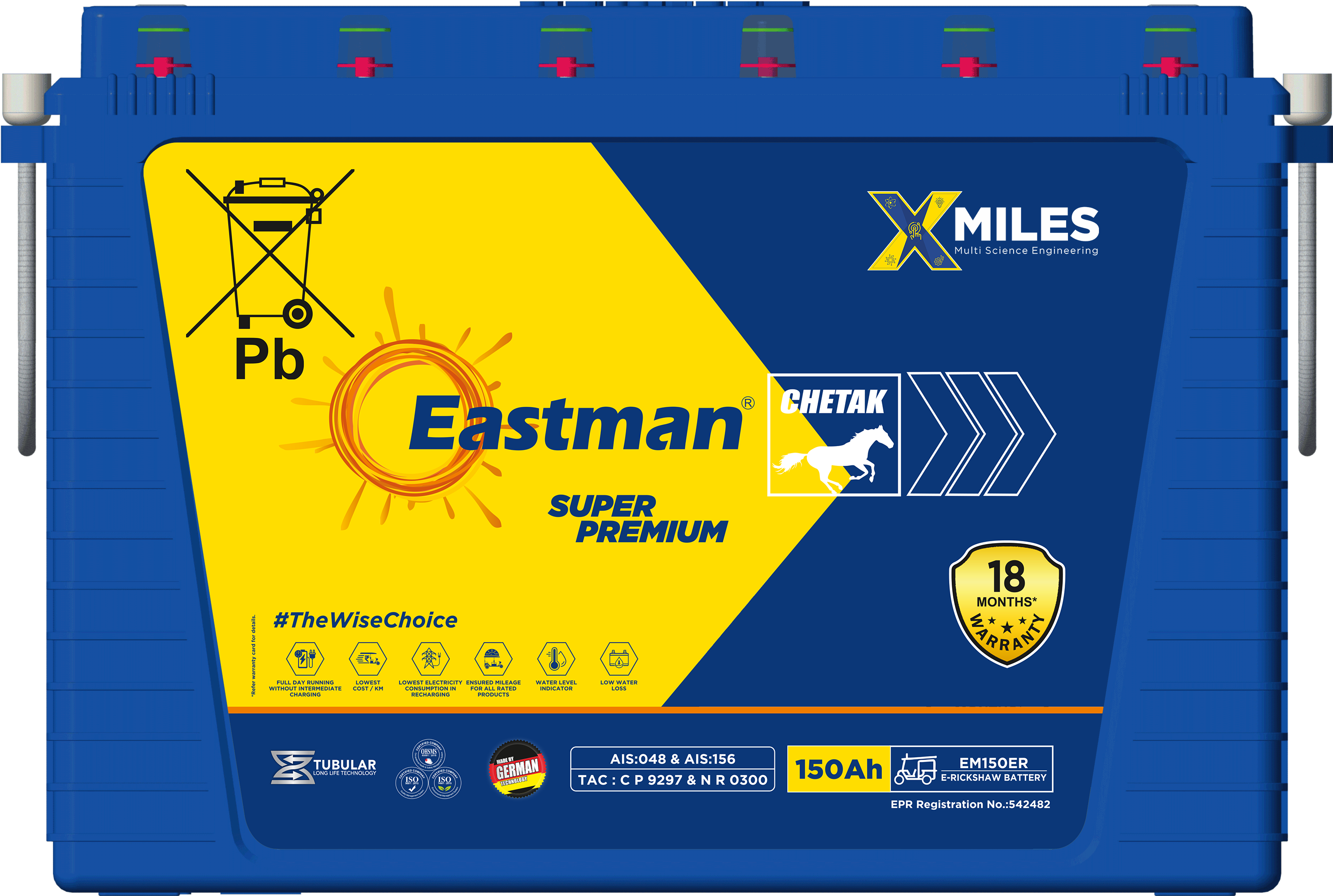 Eastman E-Rickshaw Tubular Battery